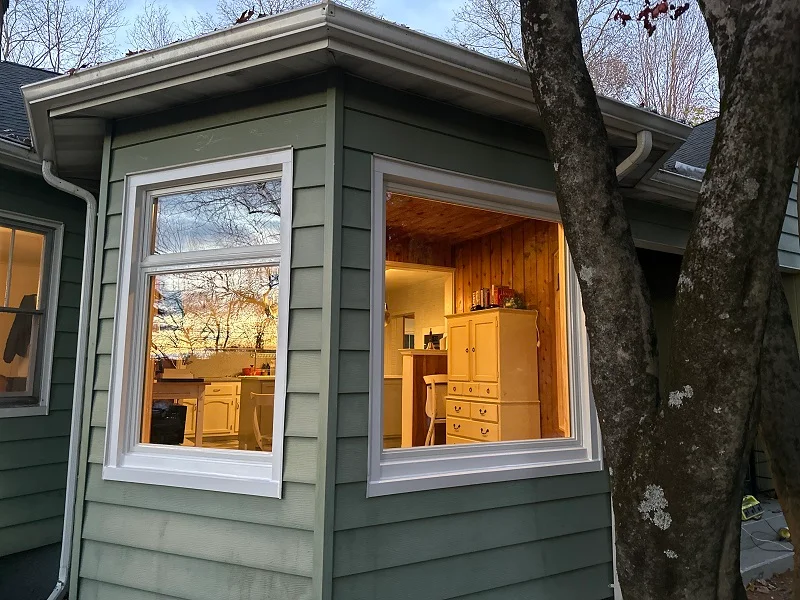 Custom aluminium trim work around these new windows